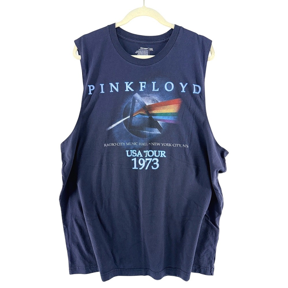 Muscle Tank Men's Pink Floyd USA Tour 1973 Sleeveless XXL Rock Grunge Gym Sleep